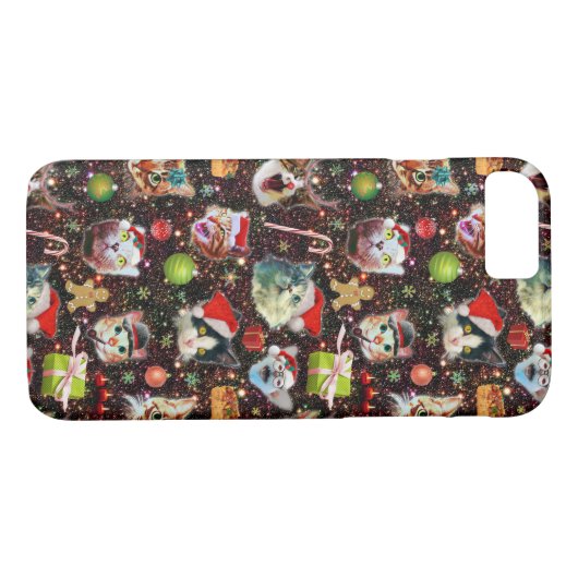 Weihnachtskatzen in der Raum-Galaxie spielt Case-Mate iPhone Hülle (Rückseite (Horizontal))