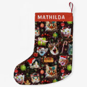 Weihnachtskatzen in der Raum-Galaxie spielt Kleiner Weihnachtsstrumpf (Rückseite)