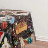 Weihnachtskatzen in der Raum-Galaxie spielt Tischdecke (Beispiel)