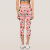 Weihnachtskatzen in festem Muster Capri Leggings (Rückseite)