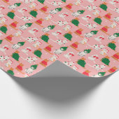 Weihnachtskatzen in festem Muster Geschenkpapier (Ecke)
