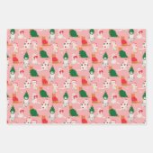 Weihnachtskatzen in festem Muster Geschenkpapier Set (Vorderseite 3)