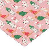 Weihnachtskatzen in festem Muster Kurzer Tischläufer (Ecke)