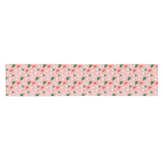 Weihnachtskatzen in festem Muster Kurzer Tischläufer (Horizontal)