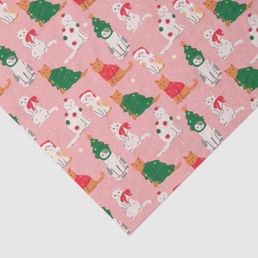 Weihnachtskatzen in festem Muster Seidenpapier (Ausschnitt)