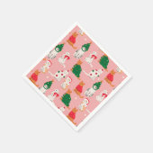 Weihnachtskatzen in festem Muster Serviette (Ecke)