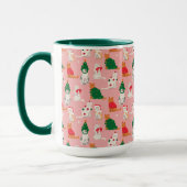 Weihnachtskatzen in festem Muster Tasse (Links)