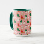 Weihnachtskatzen in festem Muster Tasse (Vorderseite Links)