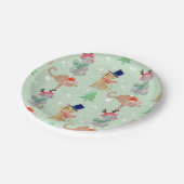 Weihnachtskatzen in Hats Design Pappteller (Schrägansicht)