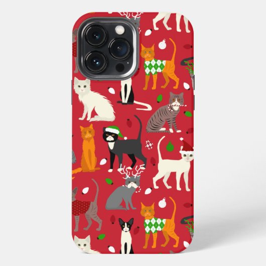 Weihnachtskatzen iPhone Hülle (Rückseite)