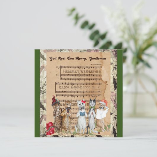 Weihnachtskatzen Karte (Stehend Vorderseite)