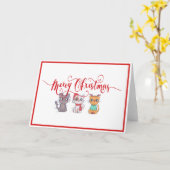 Weihnachtskatzen Karte (Gelbe Blume)