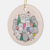 Weihnachtskatzen Keramik Ornament (Links)