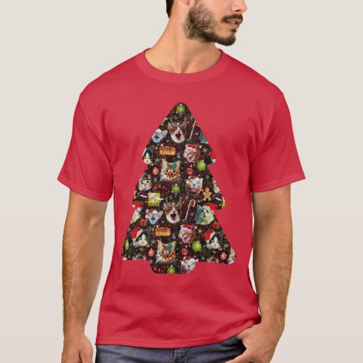 Weihnachtskatzen-Köpfe Raum-im lustigen T-Shirt (Vorderseite)