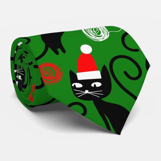 Weihnachtskatzen Krawatte (Gerollt)