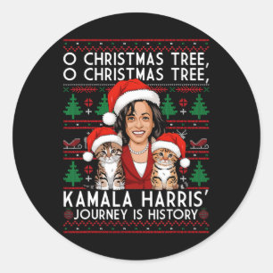Weihnachtskatzen Ladys for Kamala Santa Ornament P Runder Aufkleber