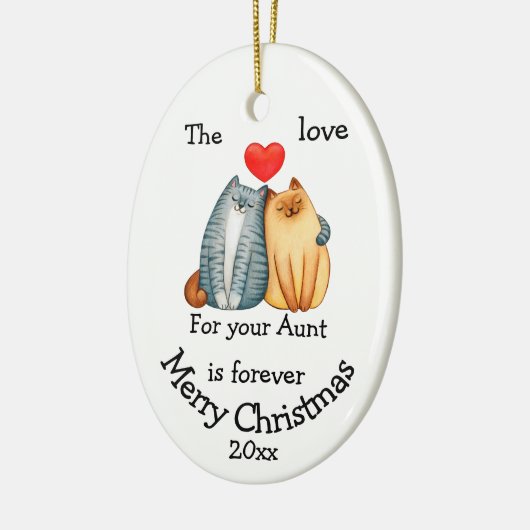 Weihnachtskatzen-Liebe für Ihr Tante-Angebot Keramik Ornament (Links)
