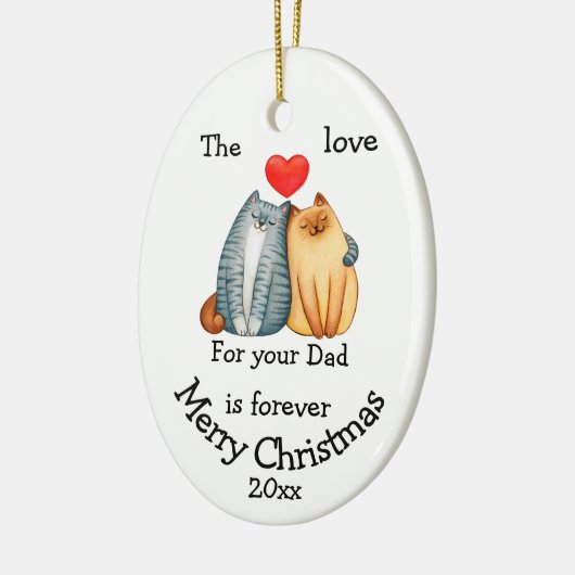 Weihnachtskatzen-Liebe für Ihren Vater-Zitat Keramik Ornament (Links)