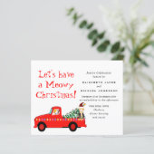 Weihnachtskatzen LKW Urlaub Einladungen (Stehend Vorderseite)