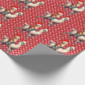 Weihnachtskatzen - Llama, Xmas Llama und Kitten Geschenkpapier (Ecke)