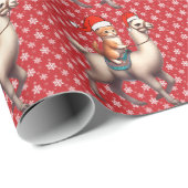 Weihnachtskatzen - Llama, Xmas Llama und Kitten Geschenkpapier (Rolleneckpunkt)