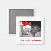 Weihnachtskatzen Magnet (Vorderseite/Rückseite)
