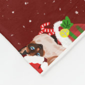 Weihnachtskatzen mit Weihnachtsmannmütze Fleecedecke (Ecke)