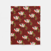 Weihnachtskatzen mit Weihnachtsmannmütze Fleecedecke (Vorderseite)