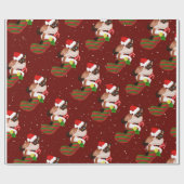 Weihnachtskatzen mit Weihnachtsmannmütze Geschenkpapier (Flach)