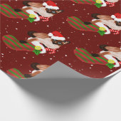 Weihnachtskatzen mit Weihnachtsmannmütze Geschenkpapier (Ecke)