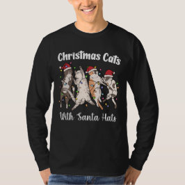 Weihnachtskatzen mit Weihnachtsmannmützen Cute Lus T-Shirt