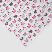 Weihnachtskatzen mit Weihnachtsmannmützen Seidenpapier (Ausschnitt)