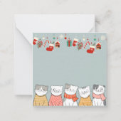 Weihnachtskatzen Mitteilungskarte (Rückseite)