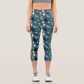 Weihnachtskatzen Muster Capri Leggings (Vorderseite)