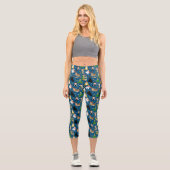 Weihnachtskatzen Muster Capri Leggings (Vorderseite)