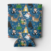 Weihnachtskatzen Muster Dosenkühler (Vorderseite)