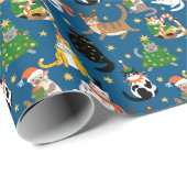 Weihnachtskatzen Muster Geschenkpapier (Rolleneckpunkt)