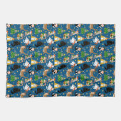 Weihnachtskatzen Muster Geschirrtuch (Horizontal)