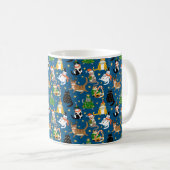 Weihnachtskatzen Muster Kaffeetasse (VorderseiteRechts)