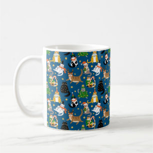Weihnachtskatzen Muster Kaffeetasse