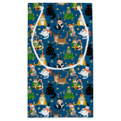 Weihnachtskatzen Muster Kleine Geschenktüte (Rückseite)