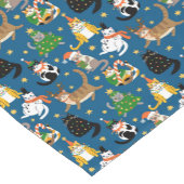 Weihnachtskatzen Muster Kurzer Tischläufer (Ecke)