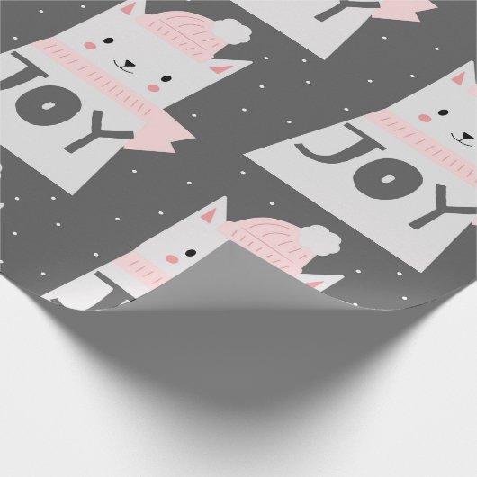 Weihnachtskatzen-Muster-niedlicher HaustierKitty Geschenkpapier (Ecke)
