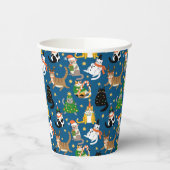 Weihnachtskatzen Muster Pappbecher (Links)