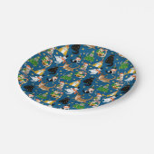 Weihnachtskatzen Muster Pappteller (Schrägansicht)