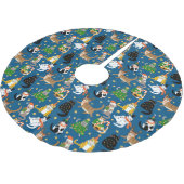 Weihnachtskatzen Muster Polyester Weihnachtsbaumdecke (Schrägansicht)