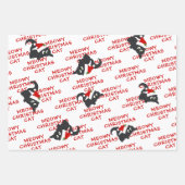 Weihnachtskatzen Muster rot und grüne Paare Print Geschenkpapier Set (Vorderseite)