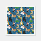 Weihnachtskatzen Muster Serviette (Vorderseite)