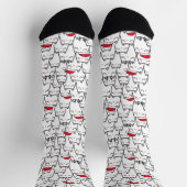 Weihnachtskatzen-Muster Socken (Oben)