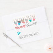 Weihnachtskatzen nach und nach quadratischer aufkleber (Umschlag)